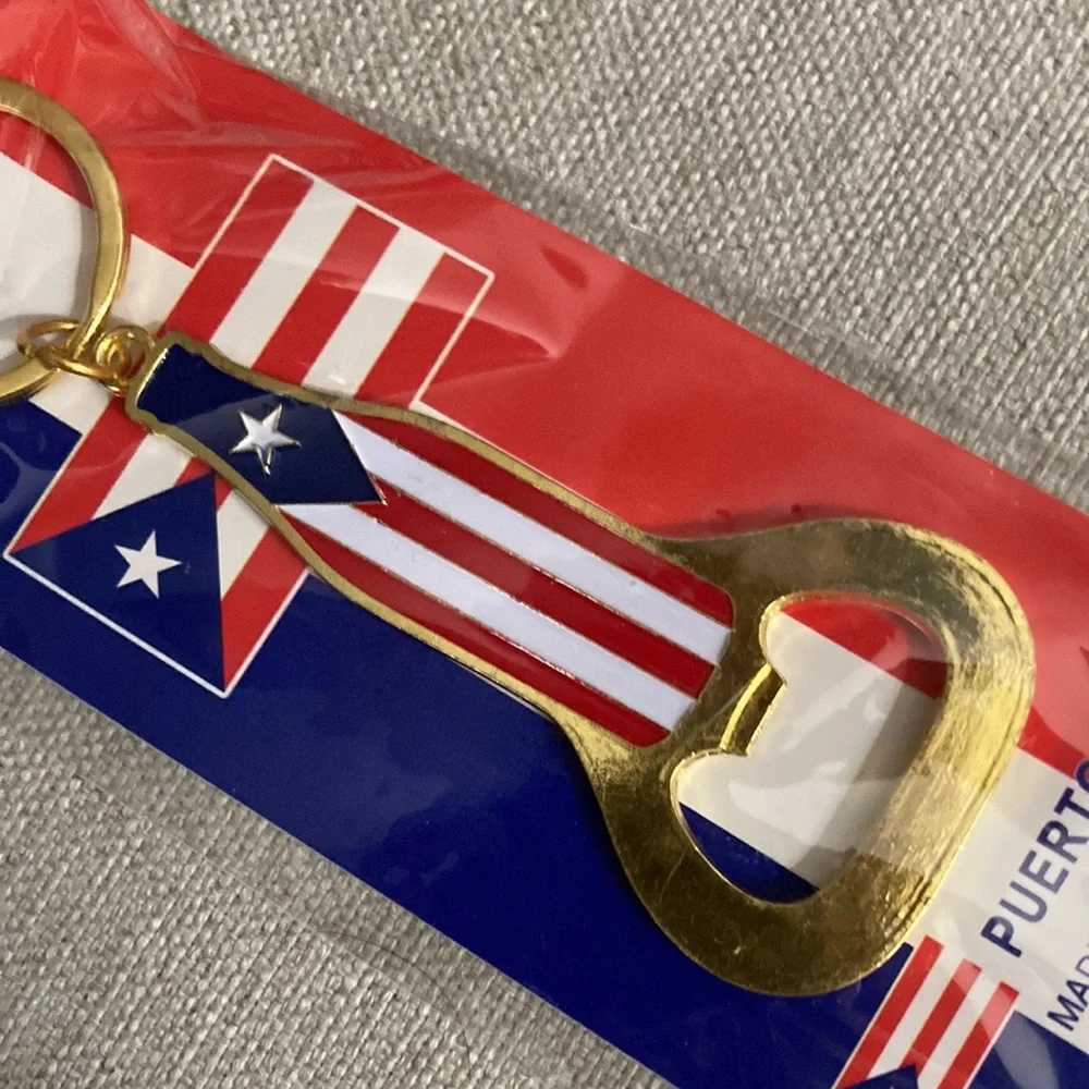 🆕 Puerto Rico 🇵🇷 beer 🍺 opener key chain & handmade adjustable bracelet